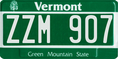 VT license plate ZZM907