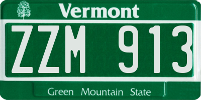 VT license plate ZZM913