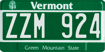 VT license plate ZZM924