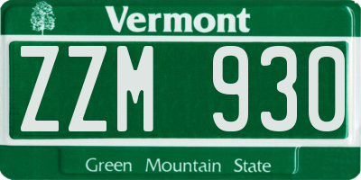 VT license plate ZZM930