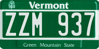 VT license plate ZZM937