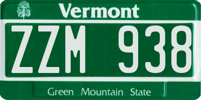 VT license plate ZZM938