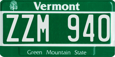 VT license plate ZZM940