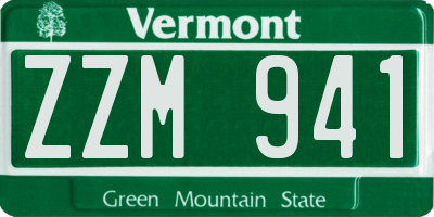 VT license plate ZZM941