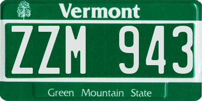 VT license plate ZZM943