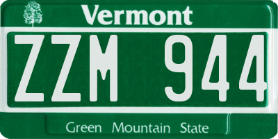 VT license plate ZZM944