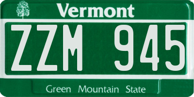 VT license plate ZZM945