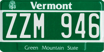 VT license plate ZZM946