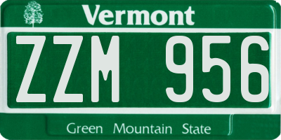 VT license plate ZZM956