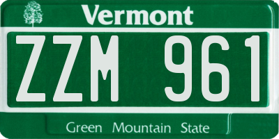 VT license plate ZZM961