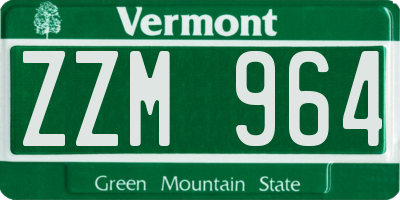 VT license plate ZZM964