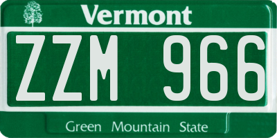 VT license plate ZZM966