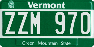 VT license plate ZZM970