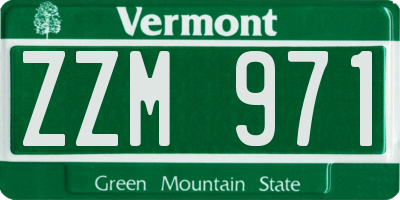 VT license plate ZZM971