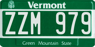 VT license plate ZZM979