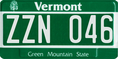 VT license plate ZZN046