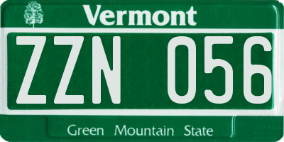 VT license plate ZZN056