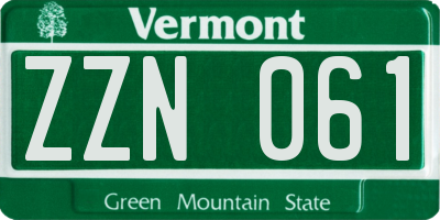 VT license plate ZZN061