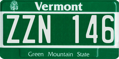 VT license plate ZZN146