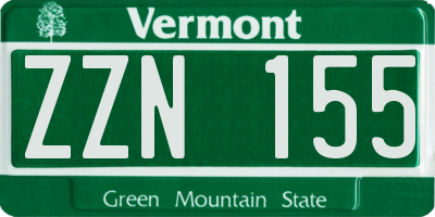 VT license plate ZZN155