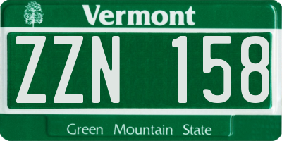 VT license plate ZZN158