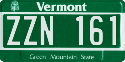 VT license plate ZZN161