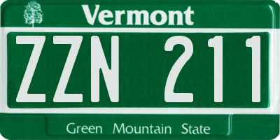 VT license plate ZZN211