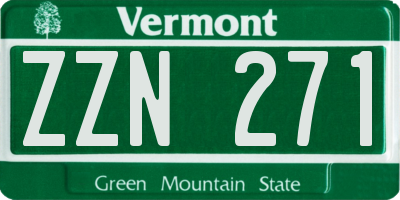 VT license plate ZZN271