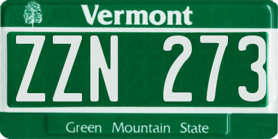 VT license plate ZZN273