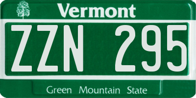 VT license plate ZZN295