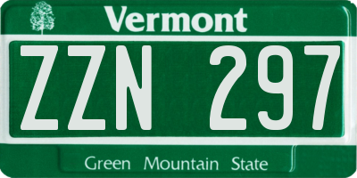 VT license plate ZZN297