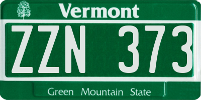 VT license plate ZZN373