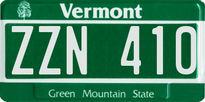 VT license plate ZZN410