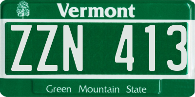VT license plate ZZN413