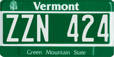 VT license plate ZZN424