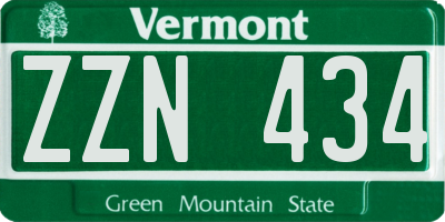VT license plate ZZN434