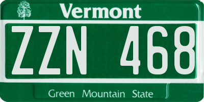VT license plate ZZN468