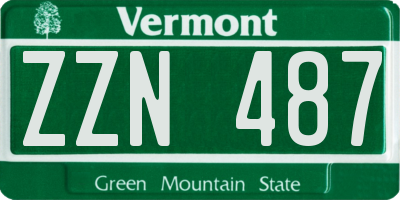 VT license plate ZZN487