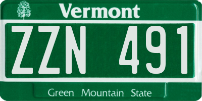 VT license plate ZZN491