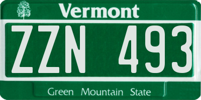 VT license plate ZZN493