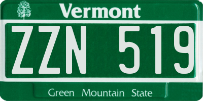 VT license plate ZZN519