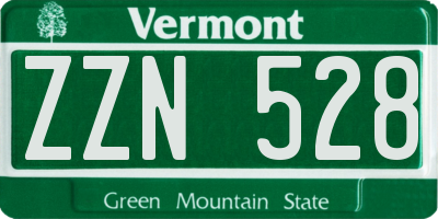 VT license plate ZZN528