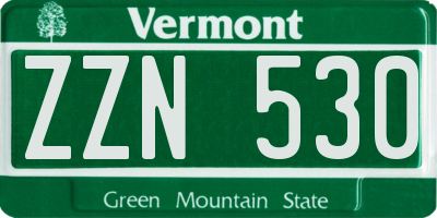 VT license plate ZZN530