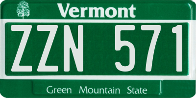 VT license plate ZZN571