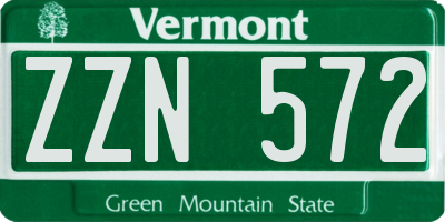 VT license plate ZZN572