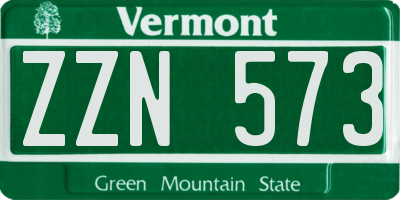 VT license plate ZZN573
