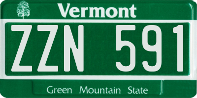 VT license plate ZZN591