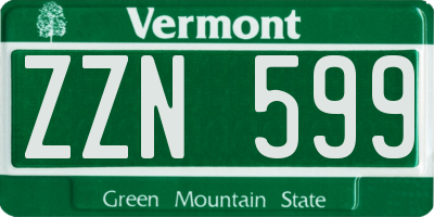 VT license plate ZZN599