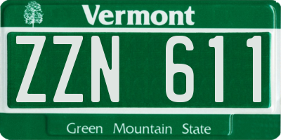 VT license plate ZZN611