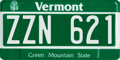 VT license plate ZZN621